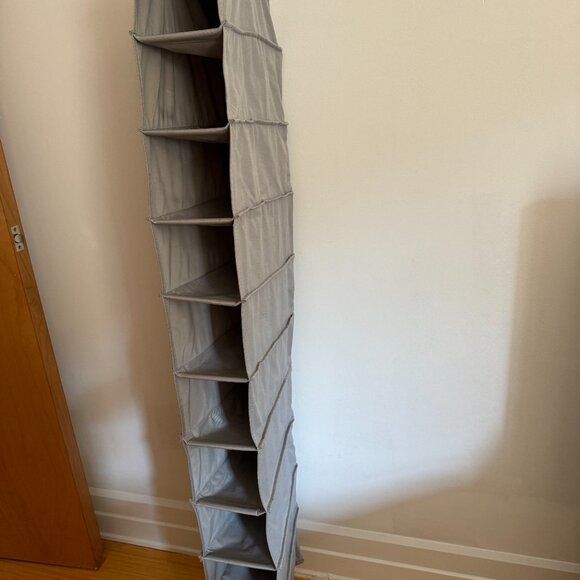 The Container Store 10-Compartment Hanging Closet Organizer Grey - Picture 3 of 9